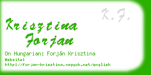 krisztina forjan business card
