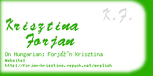 krisztina forjan business card